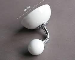 Decorative Wall Mounted Hooks Set of 2 | White Ceramic | Handcrafted Wall Hangers for Keys, Coats, Towels & Home Décor