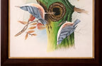 ALLY CRAFTS Handcrafted Bird Painting Wall Art with Wooden Frame | Nature Inspired Tree and Bird Artwork for Living Room Bedroom Home Decor
