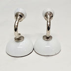 Decorative Wall Mounted Hooks Set of 2 | White Ceramic | Handcrafted Wall Hangers for Keys, Coats, Towels & Home Décor