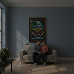 ALLY CRAFTS Traditional Indian Radha Krishna Wall Painting | Handmade Framed Vertical Artwork | Spiritual Home & Prayer Room Décor