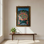 ALLY CRAFTS Traditional Indian Radha Krishna Wall Painting | Handmade Framed Vertical Artwork | Spiritual Home & Prayer Room Décor