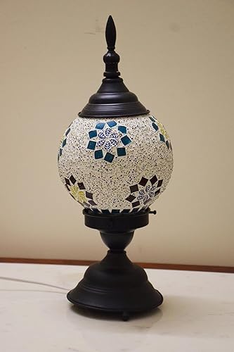 Handcrafted Turkish Mosaic Table Lamp | Festive Warm Glow Decorative Night Lamp for Home Décor