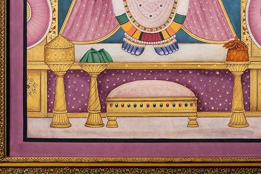 Traditional Indian Spiritual Wall Painting | Classic Framed Vertical Artwork | Devotional Home & Prayer Room Décor