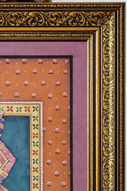 Traditional Indian Spiritual Wall Painting | Classic Framed Vertical Artwork | Devotional Home & Prayer Room Décor