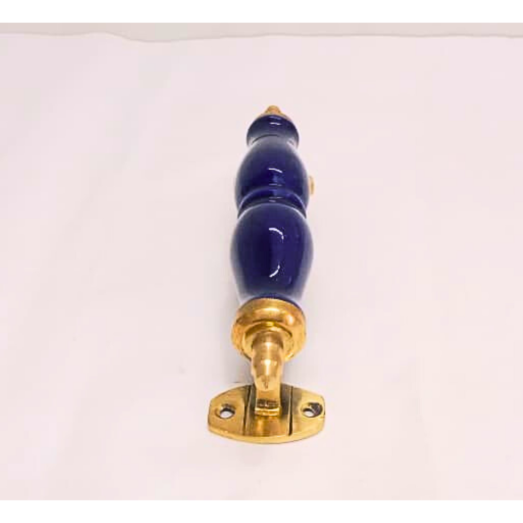 Ceramic Door Handles – Set of 2, Medium Size, White & Blue Decorative Pull Knobs for Cabinets, Drawers, and Furniture (Navy Blue