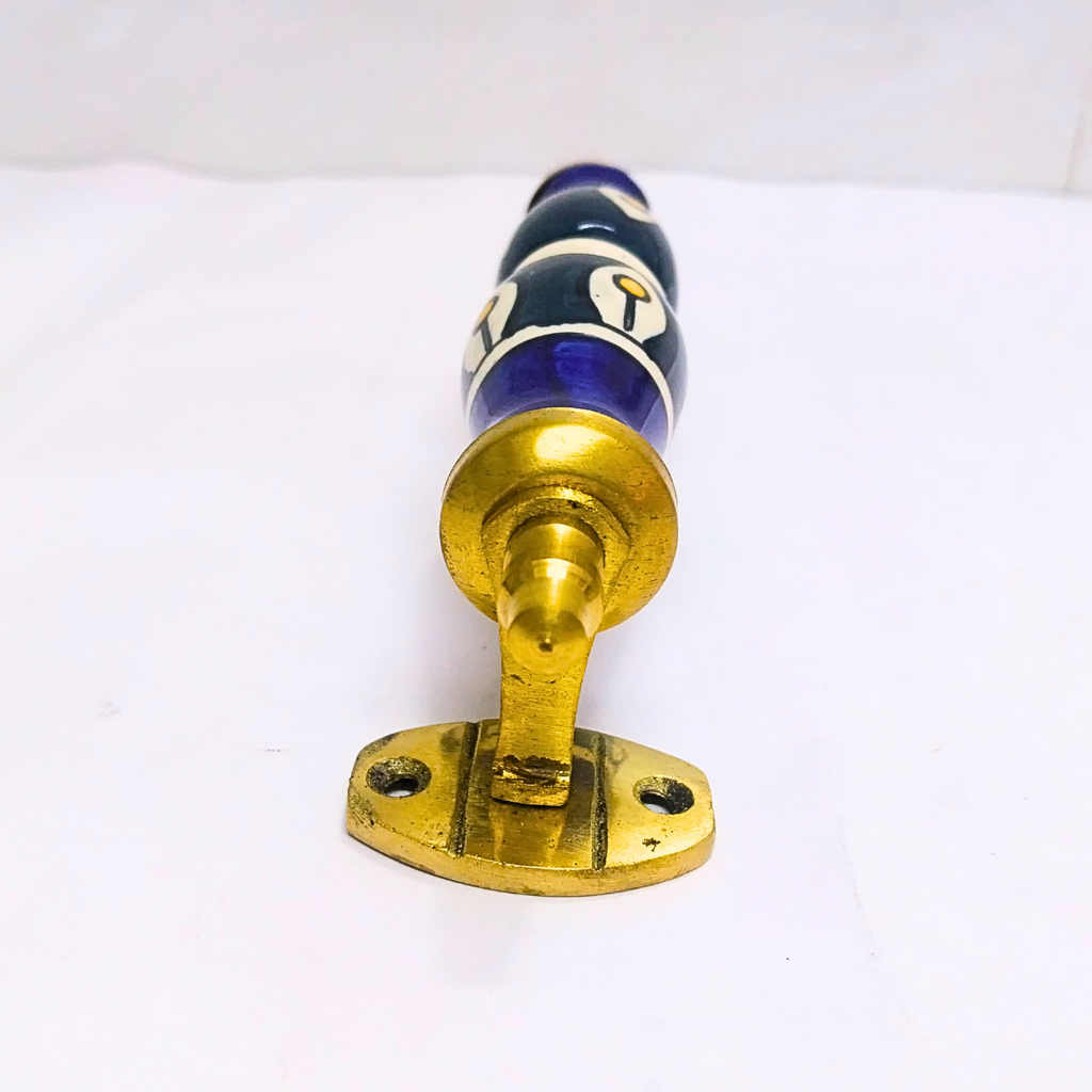 Ceramic Door Handles – Set of 2, Medium Size, White & Blue Decorative Pull Knobs for Cabinets, Drawers, and Furniture