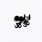 Black Om Stud Earrings for Men & Women | Matte Finish Spiritual Om Symbol Earrings | Minimal Daily Wear Unisex Jewelry