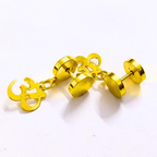 Gold Om Stud Earrings for Men & Women | Shiny Finish Spiritual Om Symbol Earrings | Minimal Daily Wear Unisex Jewelry