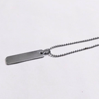 Men’s Silver Rectangular Pendant Necklace | Stylish Minimalist Chain Jewelry | Unisex Fashion Accessory