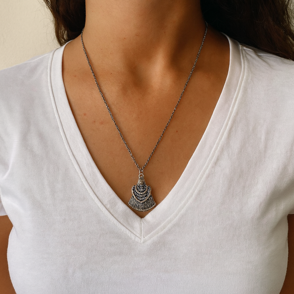 Men’s Oxidized Silver Tribal Warrior Pendant with Chain | Antique Finish Locket for Men | Trending Men’s Jewellery