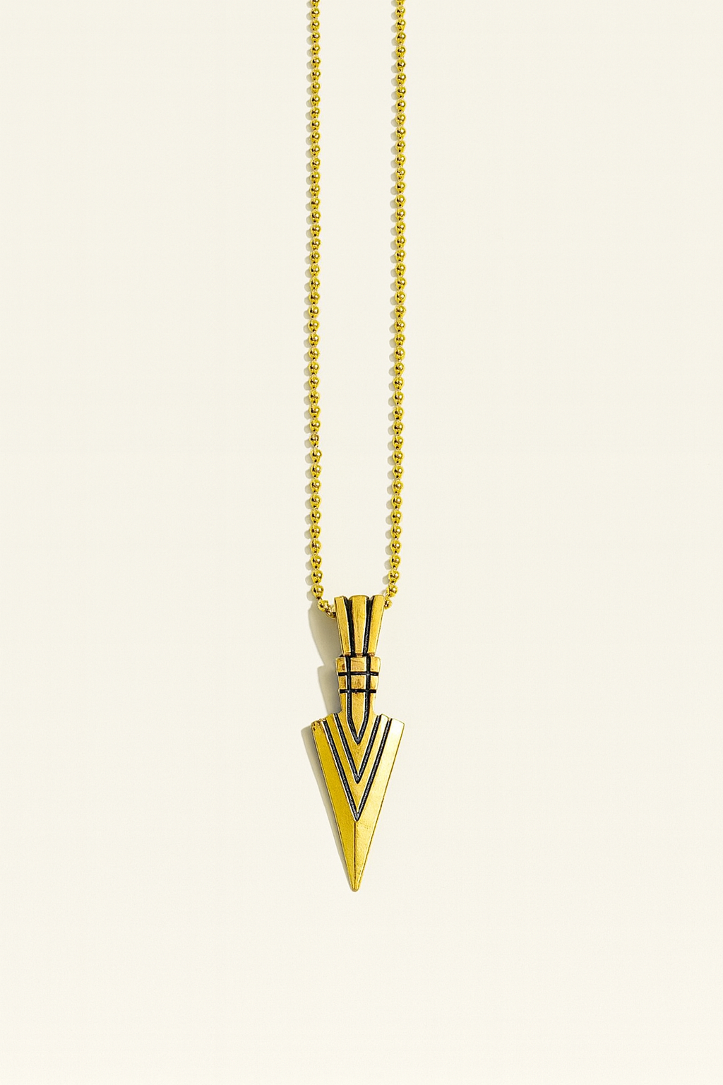 Gold Plated Arrowhead Pendant Necklace | Geometric Minimalist Jewelry for Women & Men