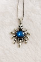 Men’s Silver Spider Pendant with Blue Stone – Gothic Style Necklace for Men | Premium Fashion Jewelry