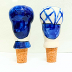 Decorative Wine Bottle Stopper,Handcrafted Ceramic Bottle Cork Stopper – Printed Wine & Oil Bottle Stopper | Reusable, Eco-Friendly, Decorative Kitchen Accessory