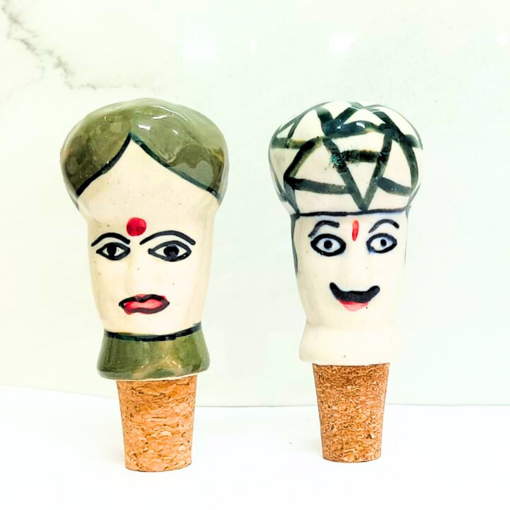 Decorative Wine Bottle Stopper,Handcrafted Ceramic Bottle Cork Stopper –Printed Wine & Oil Bottle Stopper | Reusable, Eco-Friendly, Decorative Kitchen Accessorycccccccc
