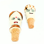 Decorative Wine Bottle Stopper,Handcrafted Ceramic Bottle Cork Stopper – Printed Wine & Oil Bottle Stopper | Reusable, Eco-Friendly, Decorative Kitchen Accessory