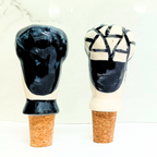 Decorative Wine Bottle Stopper,Handcrafted Ceramic Bottle Cork Stopper – Printed Wine & Oil Bottle Stopper | Reusable, Eco-Friendly, Decorative Kitchen Accessory