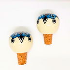 Decorative Wine Bottle Stopper,Handcrafted Ceramic Bottle Cork Stopper – Floral Printed Wine & Oil Bottle Stopper