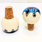 Decorative Wine Bottle Stopper,Handcrafted Ceramic Bottle Cork Stopper – Floral Printed Wine & Oil Bottle Stopper