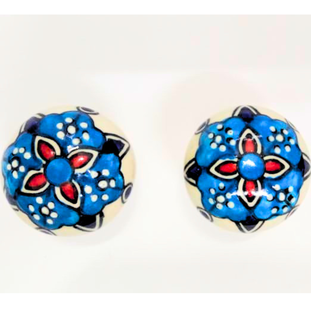 Decorative Wine Bottle Stopper,Handcrafted Ceramic Bottle Cork Stopper – Floral Printed Wine & Oil Bottle Stopper