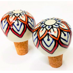 Decorative Wine Bottle Stopper,Handcrafted Ceramic Bottle Cork Stopper – Floral Printed Wine & Oil Bottle Stopper