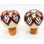 Decorative Wine Bottle Stopper,Handcrafted Ceramic Bottle Cork Stopper – Floral Printed Wine & Oil Bottle Stopper