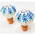 Decorative Wine Bottle Stopper,Handcrafted Ceramic Bottle Cork Stopper – Floral Printed Wine & Oil Bottle Stopper