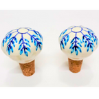 Decorative Wine Bottle Stopper,Handcrafted Ceramic Bottle Cork Stopper – Floral Printed Wine & Oil Bottle Stopper