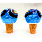 Decorative Wine Bottle Stopper,Handcrafted Ceramic Bottle Cork Stopper – Floral Printed Wine & Oil Bottle Stopper