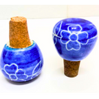 Decorative Wine Bottle Stopper,Handcrafted Ceramic Bottle Cork Stopper – Floral Printed Wine & Oil Bottle Stopper