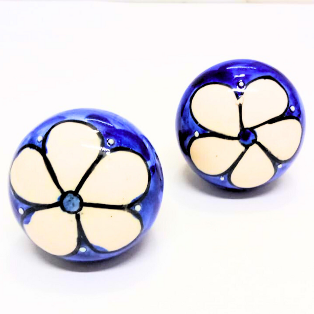 Decorative Wine Bottle Stopper,Handcrafted Ceramic Bottle Cork Stopper – Floral Printed Wine & Oil Bottle Stopper