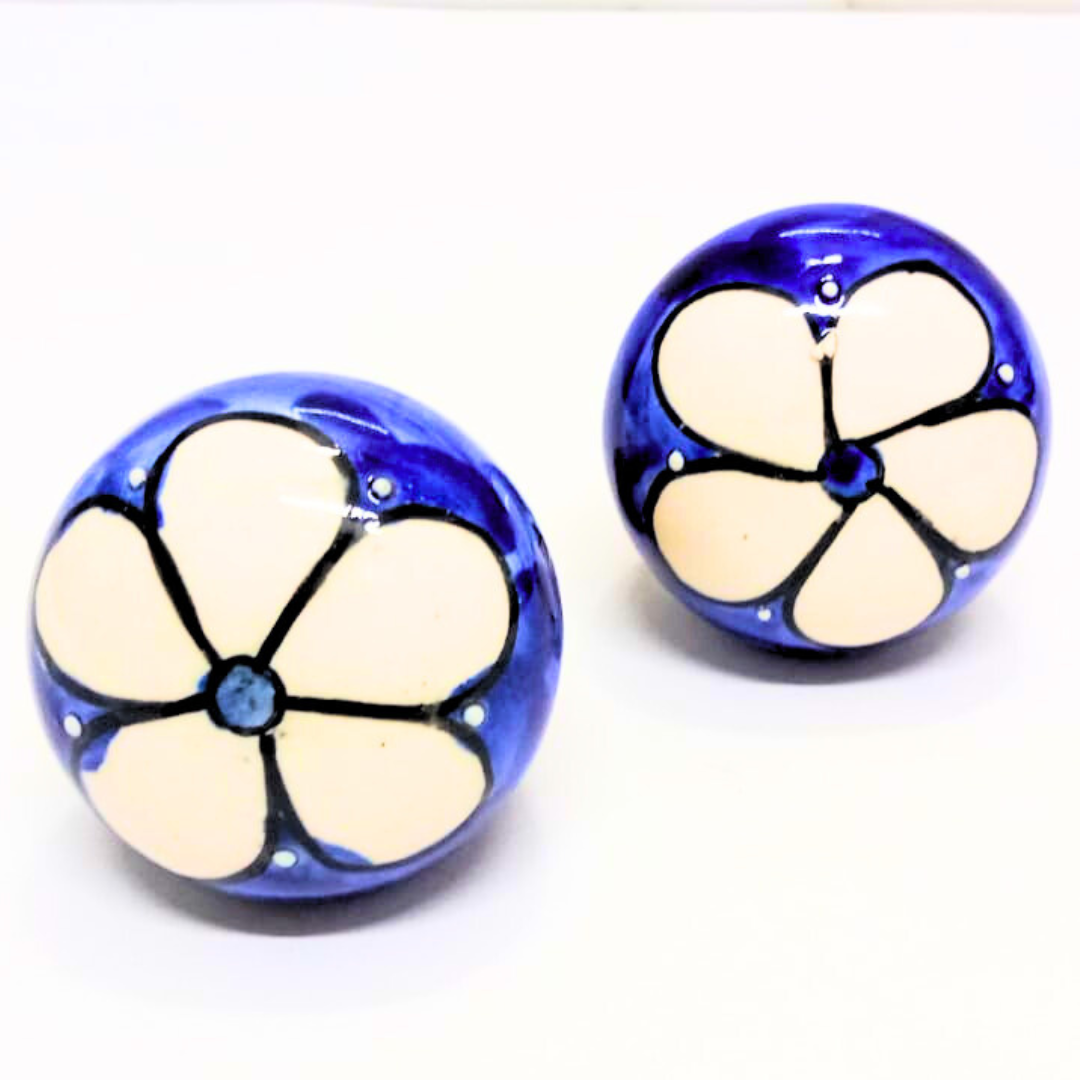 Decorative Wine Bottle Stopper,Handcrafted Ceramic Bottle Cork Stopper – Floral Printed Wine & Oil Bottle Stopper