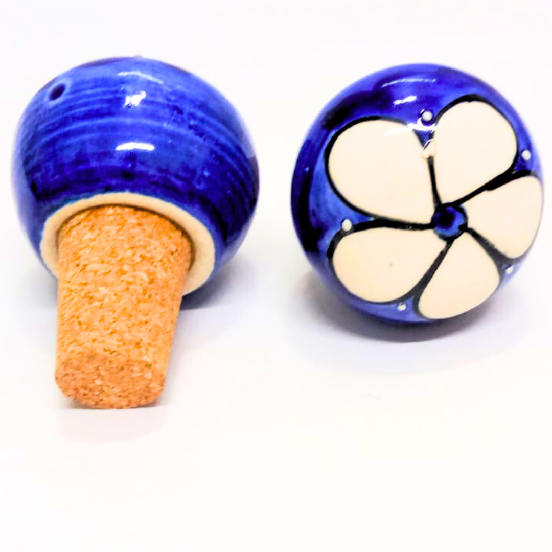 Decorative Wine Bottle Stopper,Handcrafted Ceramic Bottle Cork Stopper – Floral Printed Wine & Oil Bottle Stopper