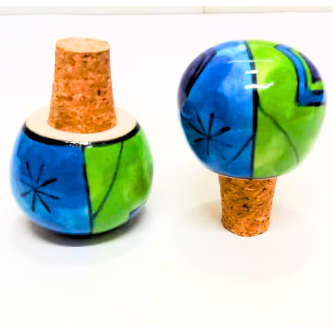 Decorative Wine Bottle Stopper,Handcrafted Ceramic Bottle Cork Stopper – Floral Printed Wine & Oil Bottle Stopper | Reusable, Eco-Friendly, Decorative Kitchen Accessory