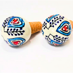 Decorative Wine Bottle Stopper,Handcrafted Ceramic Bottle Cork Stopper – Floral Printed Wine & Oil Bottle Stopper