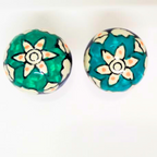 Decorative Wine Bottle Stopper,Handcrafted Ceramic Bottle Cork Stopper – Floral Printed Wine & Oil Bottle Stopper