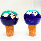 Decorative Wine Bottle Stopper,Handcrafted Ceramic Bottle Cork Stopper – Floral Printed Wine & Oil Bottle Stopper