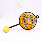 Decorative Wall Hook with Star Pattern | Orange and Yellow Ceramic Design | Handcrafted Metal Hook for Keys, Coats, Towels & Home Décor