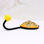 Decorative Wall Hook with Star Pattern | Orange and Yellow Ceramic Design | Handcrafted Metal Hook for Keys, Coats, Towels & Home Décor