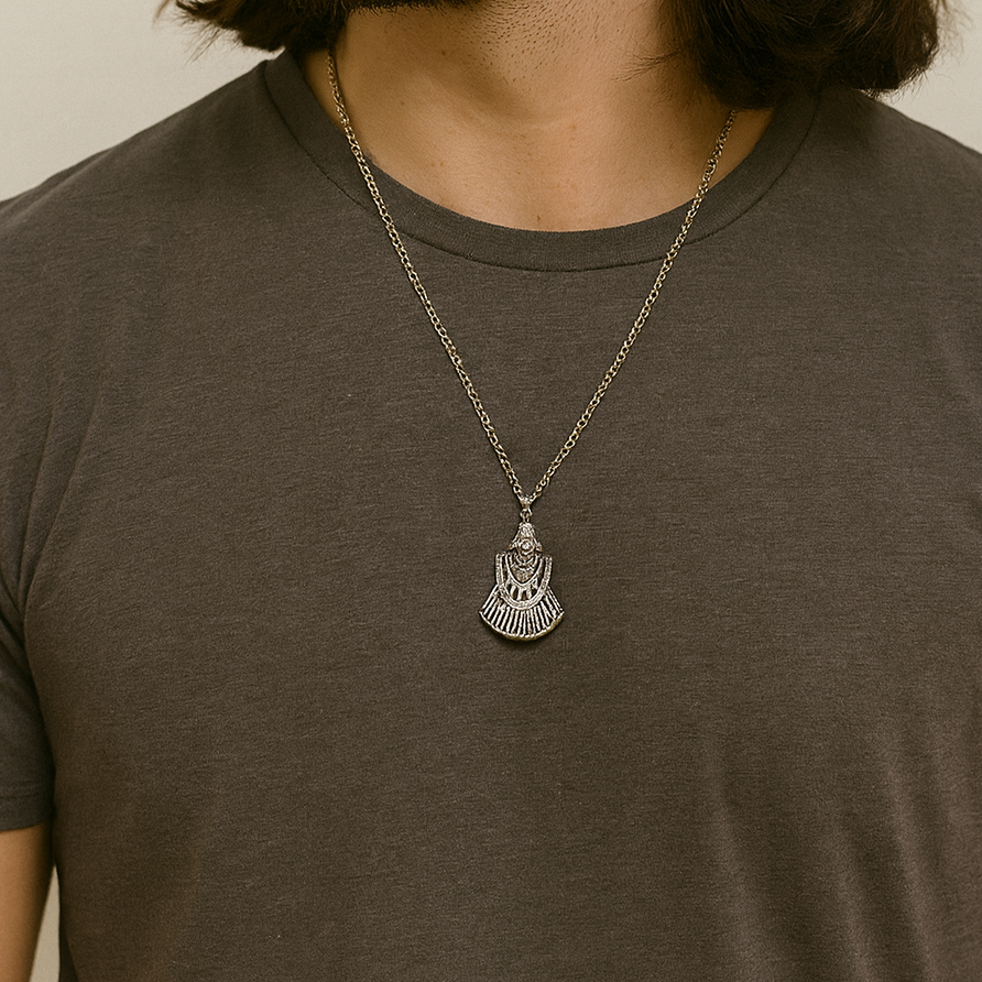 Men’s Oxidized Silver Tribal Warrior Pendant with Chain | Antique Finish Locket for Men | Trending Men’s Jewellery