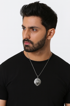 Silver lion pendant chain for men
