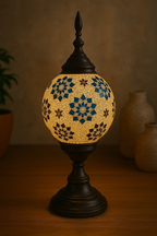 Handcrafted Turkish Mosaic Table Lamp | Festive Warm Glow Decorative Night Lamp for Home Décor
