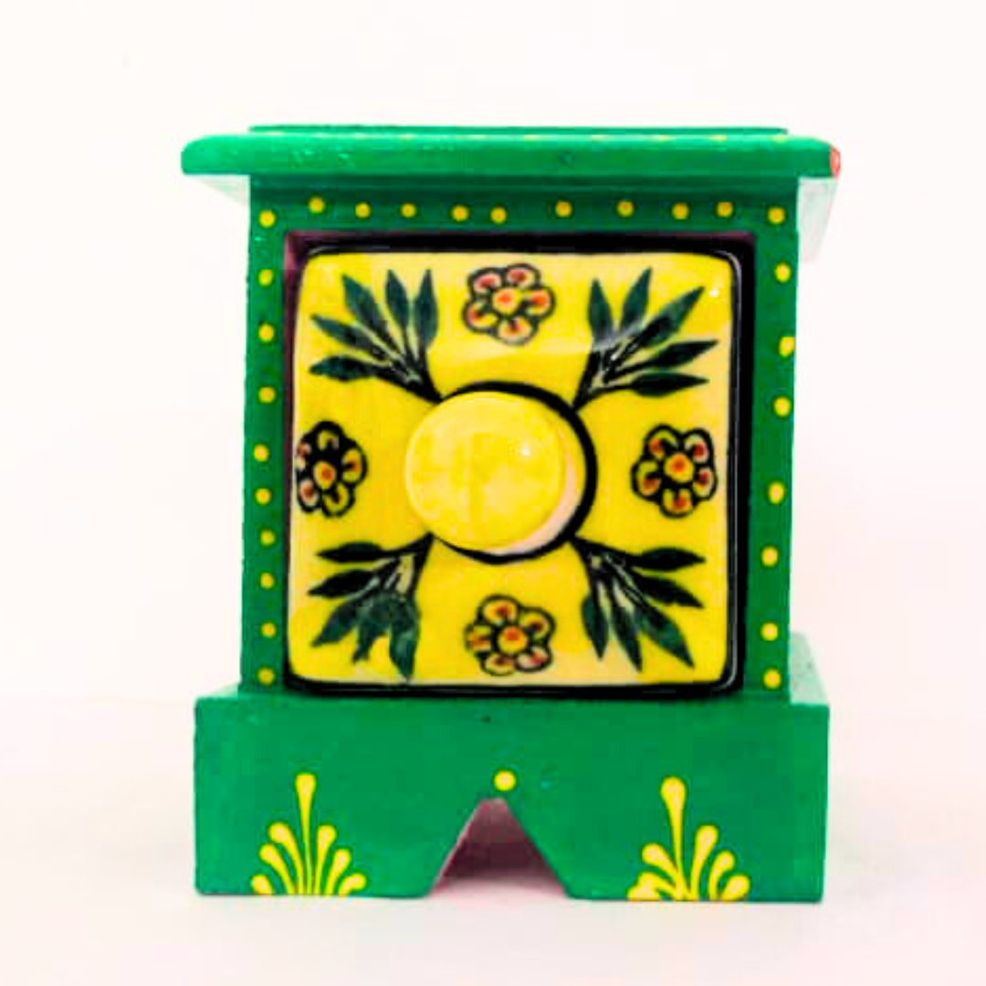 Handcrafted Wooden Storage Box with Floral Design | Traditional Indian Style Money Keeper | Decorative Wooden Box | Multipurpose Organizer & Gift for Home, Weddings, Festivals