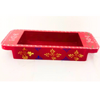 Hand-Painted Decorative Glass Jar Set with Wooden Tray | Traditional Rajasthani Design | Festive Storage Jars with Golden Lids for Spices, Dry Fruits, Gifts & Home Décor