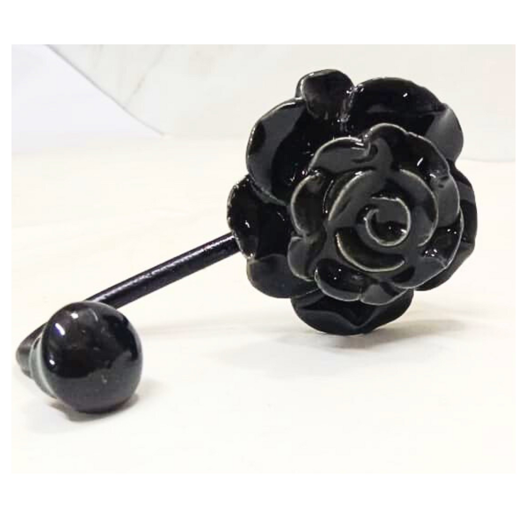 Decorative Rose Wall Hook – Flower Shaped Hanger Hook for Coats, Towels, Keys & Bags – Metal/Ceramic Home Wall Decor