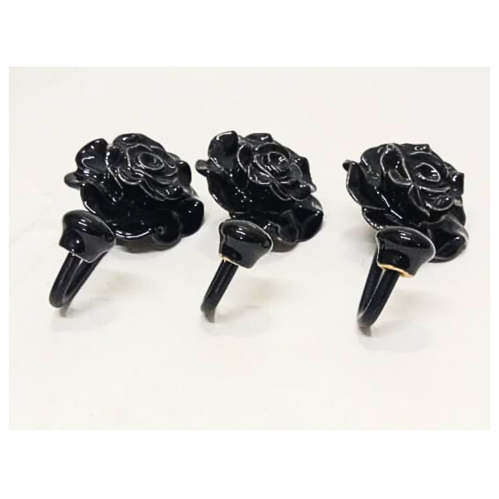 Decorative Rose Wall Hook – Flower Shaped Hanger Hook for Coats, Towels, Keys & Bags – Metal/Ceramic Home Wall Decor