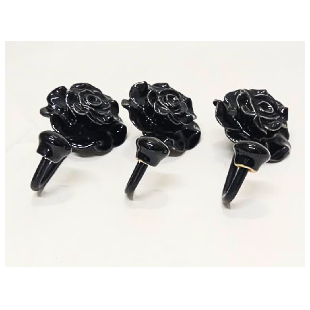 Decorative Rose Wall Hook – Flower Shaped Hanger Hook for Coats, Towels, Keys & Bags – Metal/Ceramic Home Wall Decor