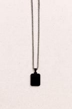 Stylish Black Pendant Necklace for Men | Stainless Steel Chain | Trendy & Minimalist Jewellery