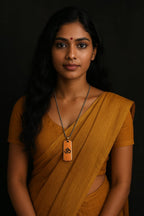 OM Pendant Necklace for Men | Rose Gold Plated Bar Pendant with Silver Chain | Spiritual Hindu Religious Locket for Daily Wear & Gifting