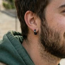 Classic Black Hoop Earrings for Men & Women | Minimal Everyday Huggie Hoops