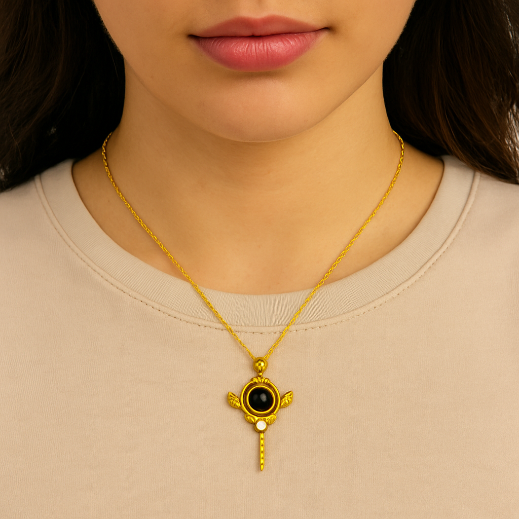 Gold Magical Staff Pendant